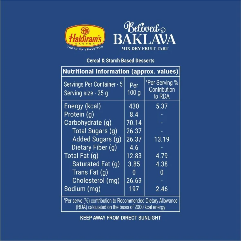 Haldiram's Baklava - Mix Dry Fruit Tart