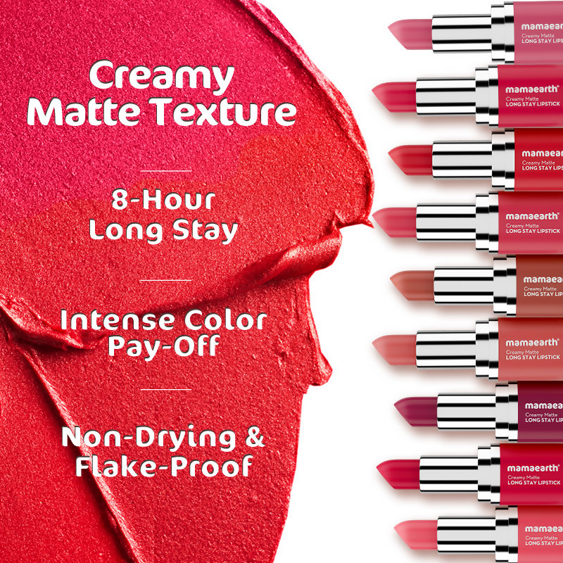 Mamaearth Creamy Matte Long Stay Lipstick - Ruby Crush