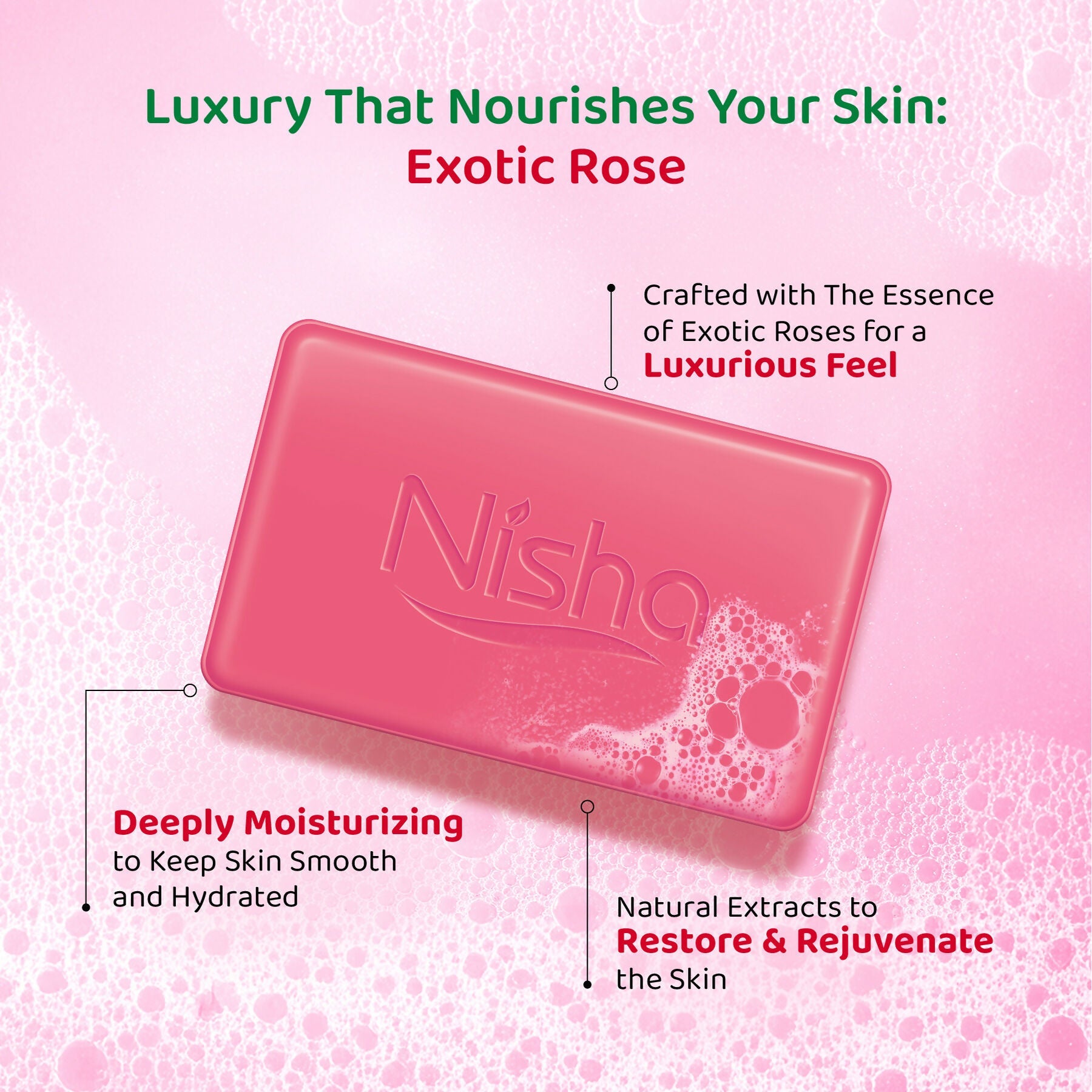 Nisha Soaps for Bath - Exotic Rose