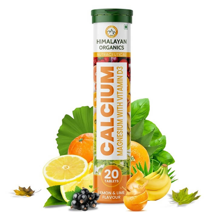Himalayan Organics Calcium, Magnesium With Vitamin D3 Lemon & Lime Flavour Tablets