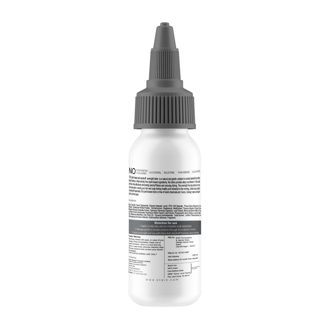 Ktein Natural 100% Plant Based Gentle Scalp Lotion Dandruff Prone Scalp