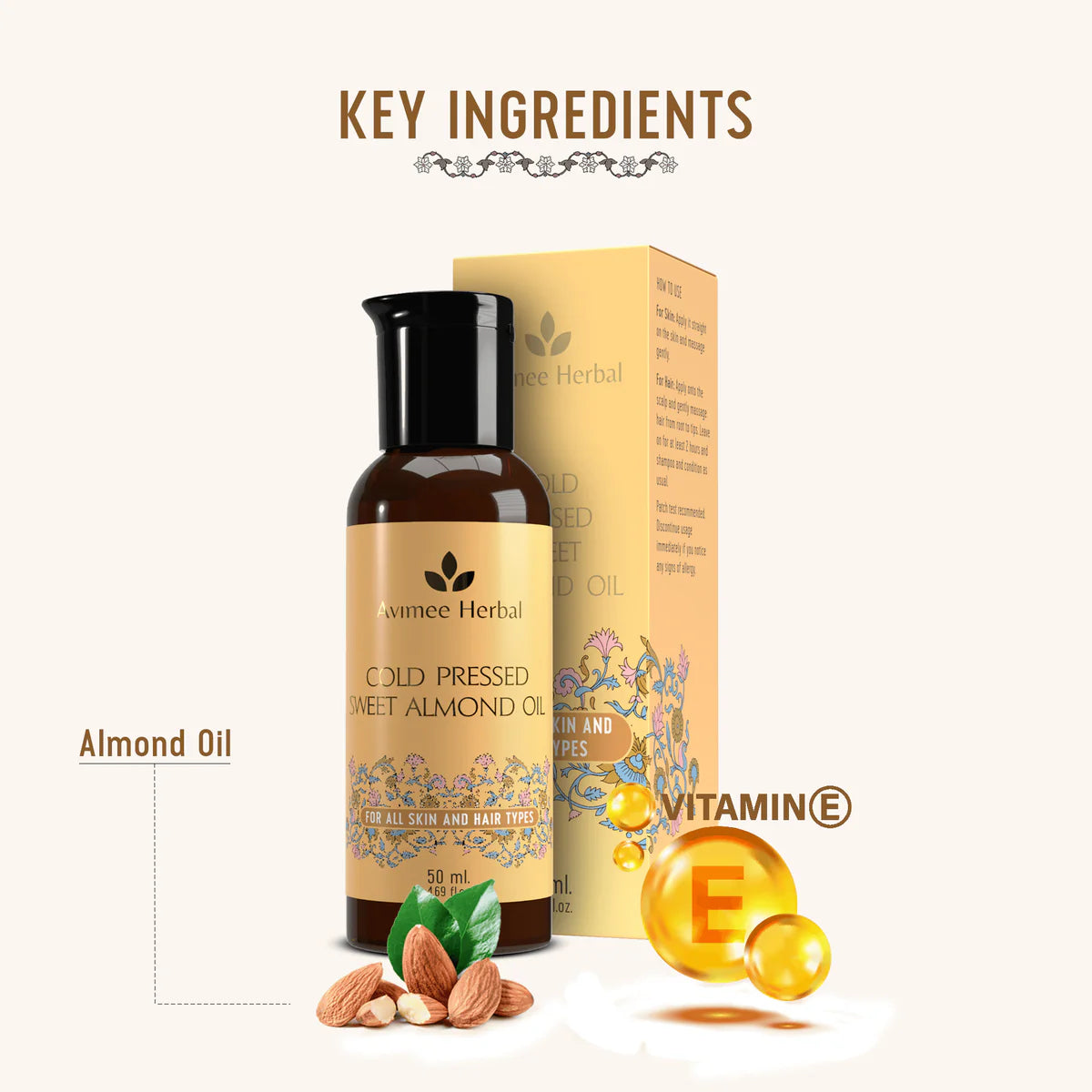 Avimee herbal Cold Pressed Sweet Almond Oil