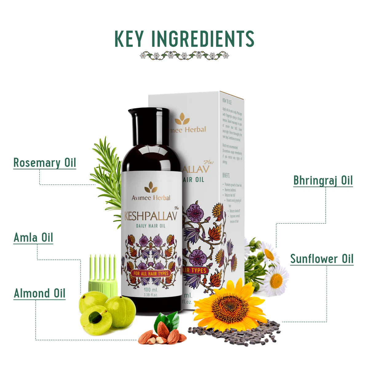 Avimee Herbal Keshpallav Plus Daily Hair Oil for Hair Growth