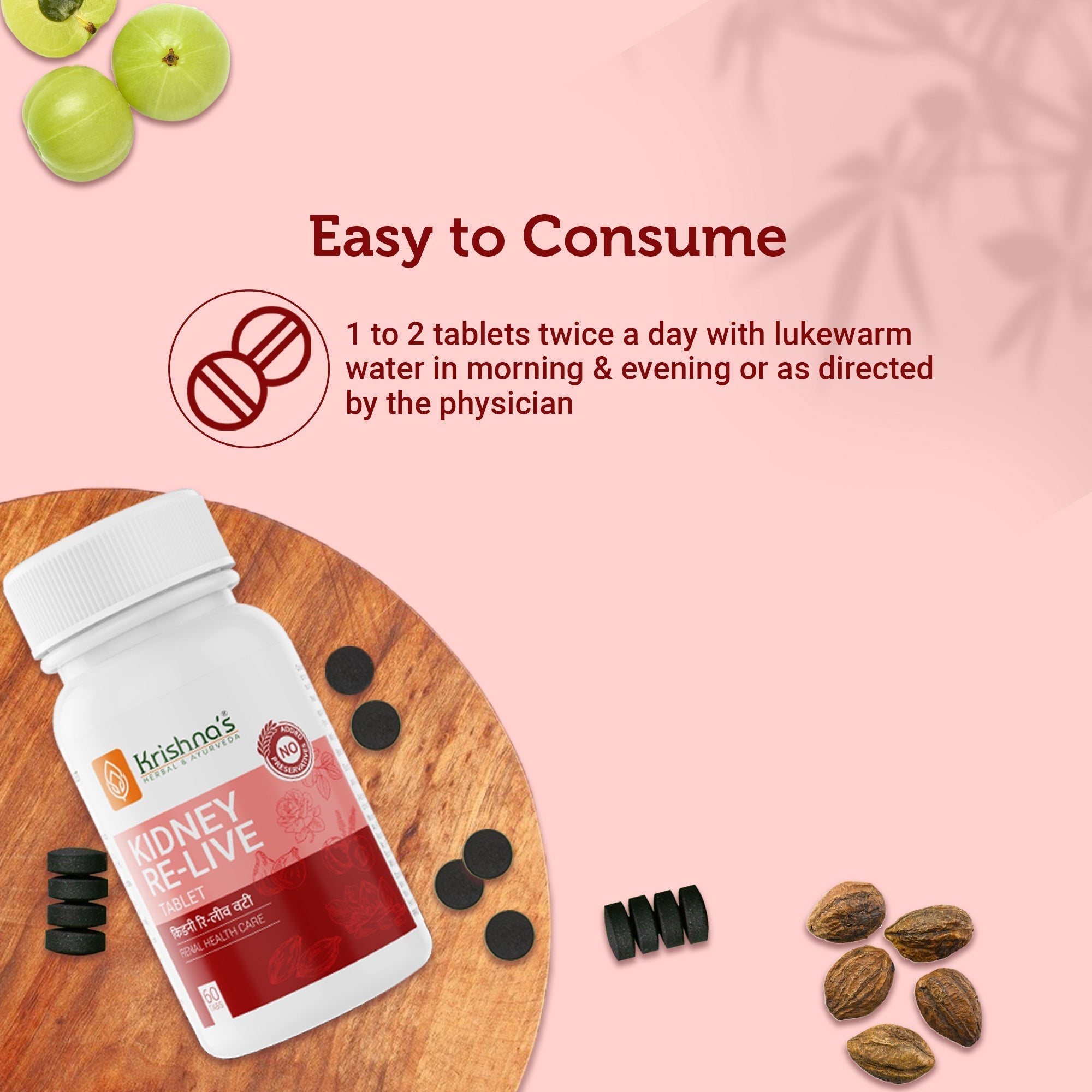 Krishna'S Herbal & Ayurveda Kidney Re-Live Tablets