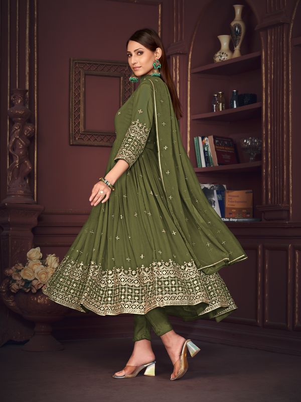 Aastha Light green with Net top fabric Georgette Crepe Net Bottom fabric