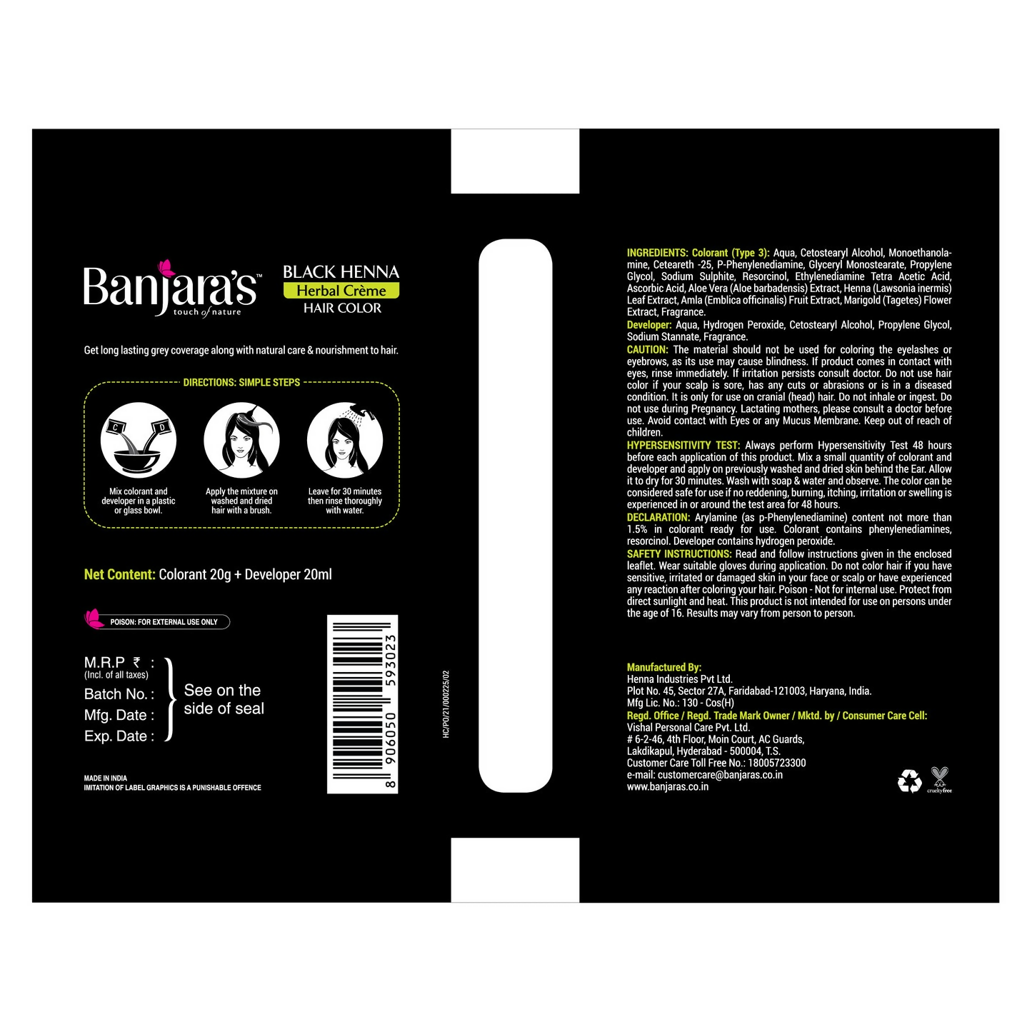 Banjara's Black Henna Herbal Creme Hair Color