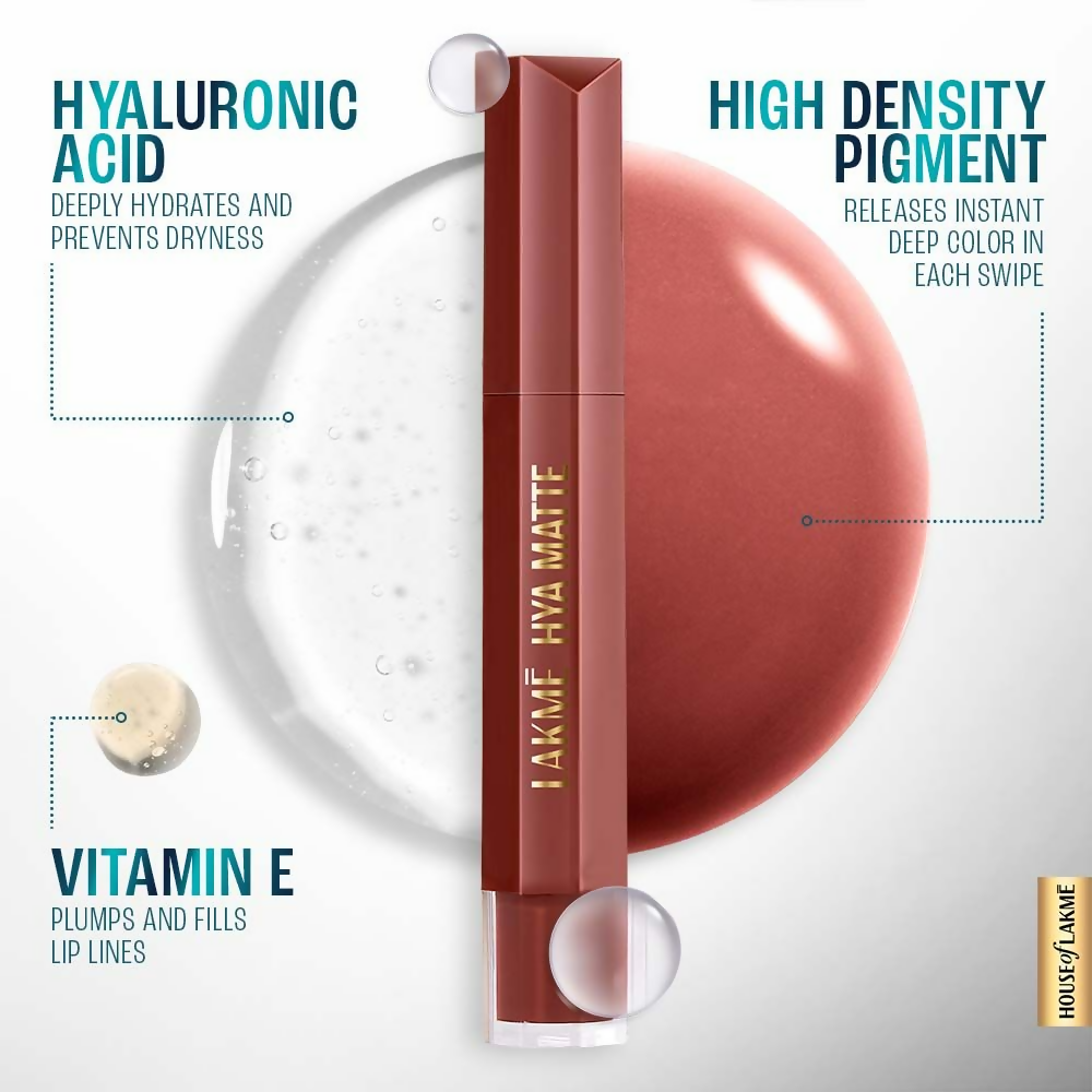 Lakme 9to5 Hya Matte Liquid Lipstick + Hyaluronic Acid - PowerhousePlum