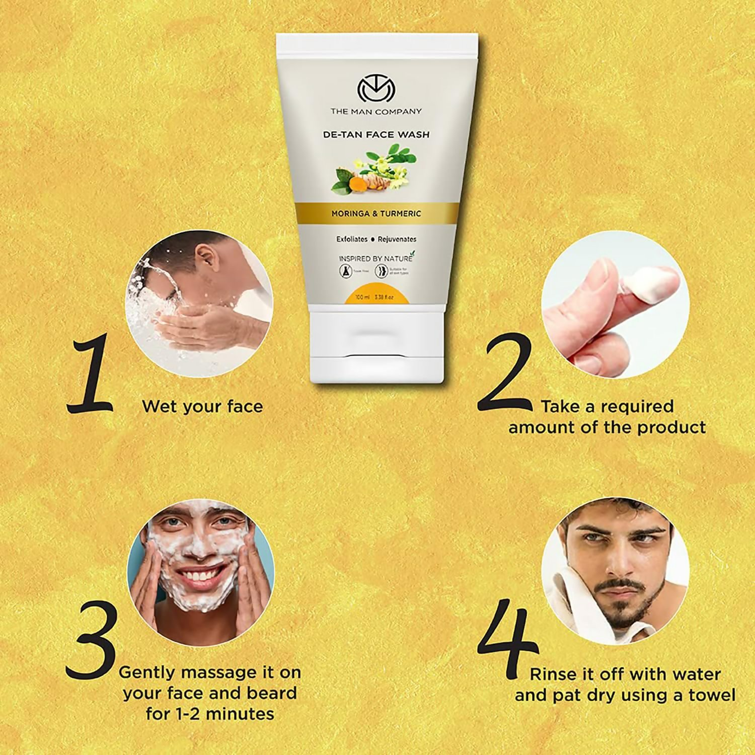 The Man Company De Tan Face Wash For Men with Turmeric & Moringa