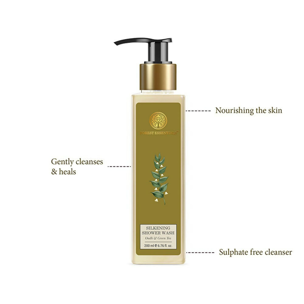 Forest Essentials Silkening Shower Wash Oudh & Green Tea