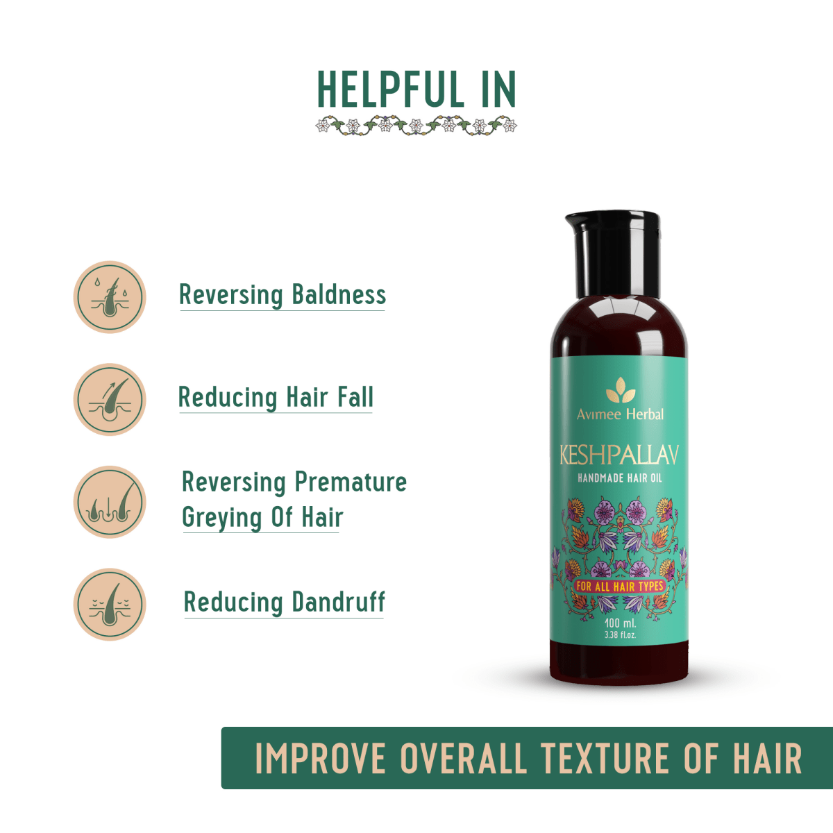 Avimee Herbal Anti Dandruff Kit - Oil, Scalp Spray, and Cleanser, Fights Dandruff & Moisturises Scalp Naturally