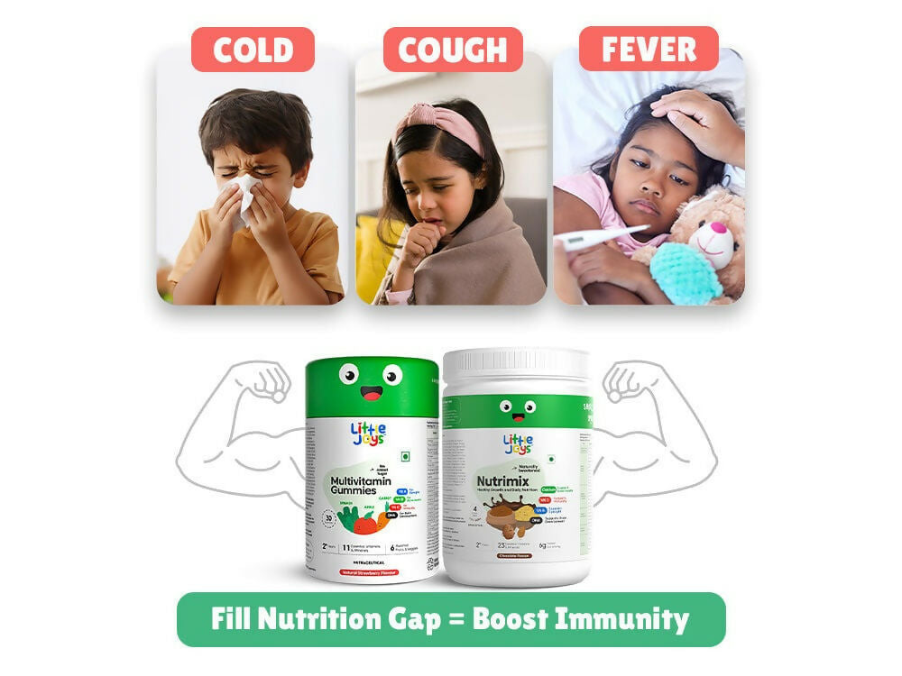 Little Joys Nutrimix Nutrition Powder Kulfi Almond + Multivitamin Gummies Combo