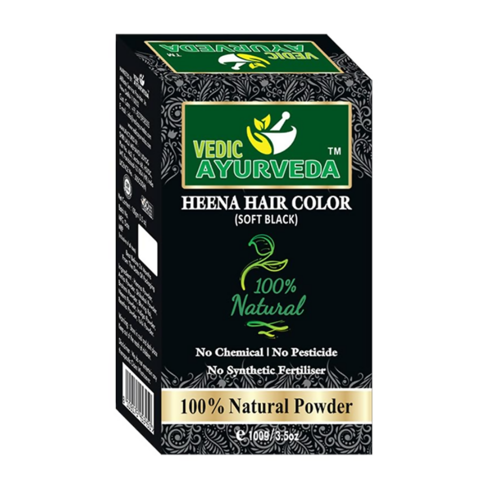 VedicAyurveda Henna Based Hair Colour - Soft black & Chestnut Brown