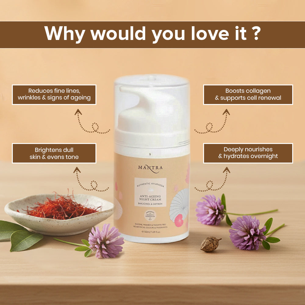 Anti Ageing Night Cream Bakuchiol Saffron - Image 3