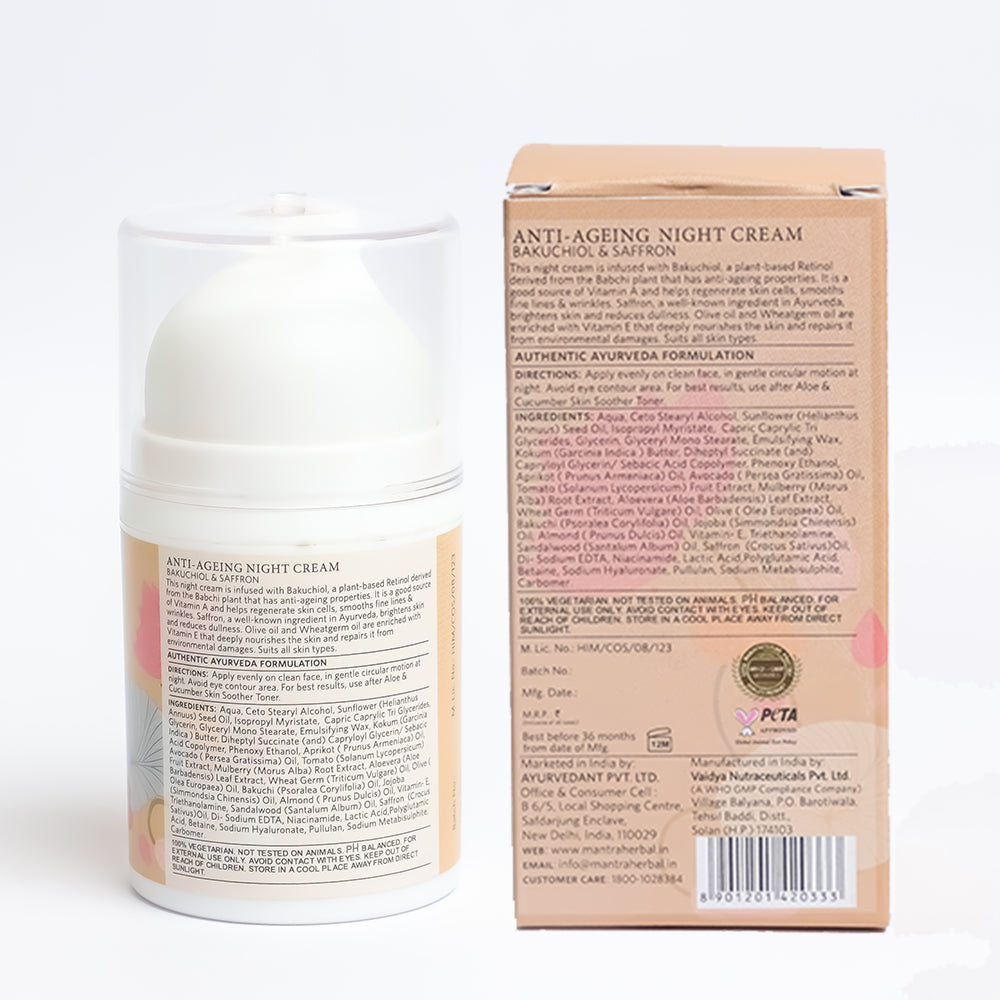 Anti Ageing Night Cream Bakuchiol Saffron - Image 8