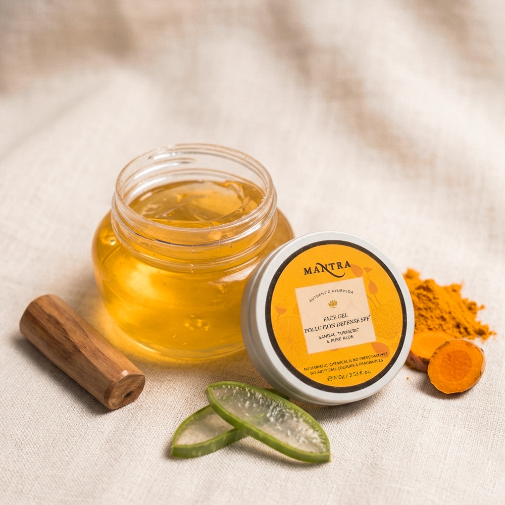 Face Gel Pollution Defense Spf Sandal Turmeric Pure Aloe - Image 2
