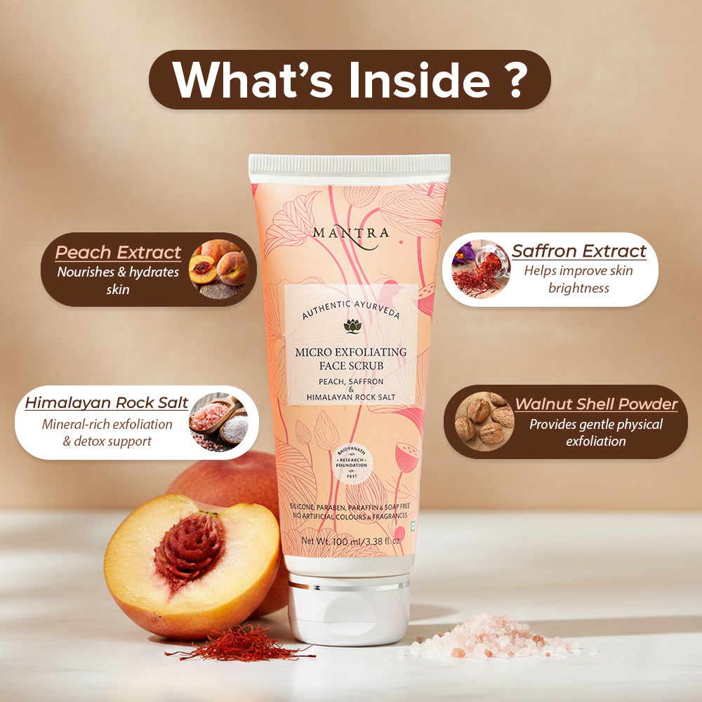 Peach Saffron And Himalayan Rock Salt Micro Exfoliating Face Scrub - Image 4