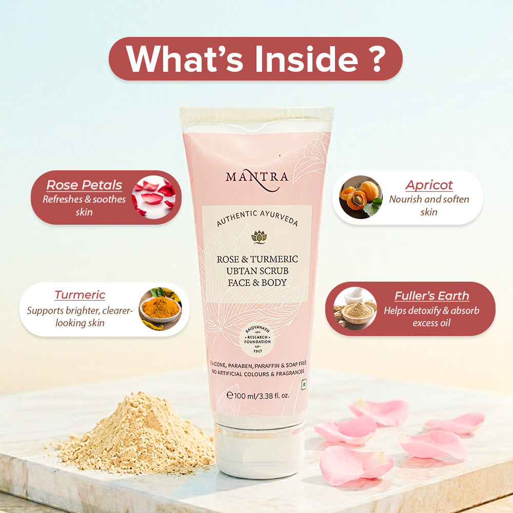 Rose Turmeric Ubtan Scrub Face Body - Image 4