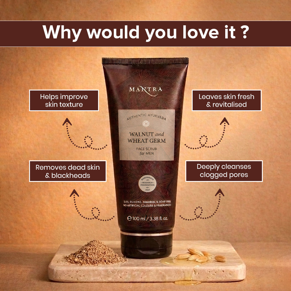 Walnut Wheat Germ Face Scrub For Men - Image 3