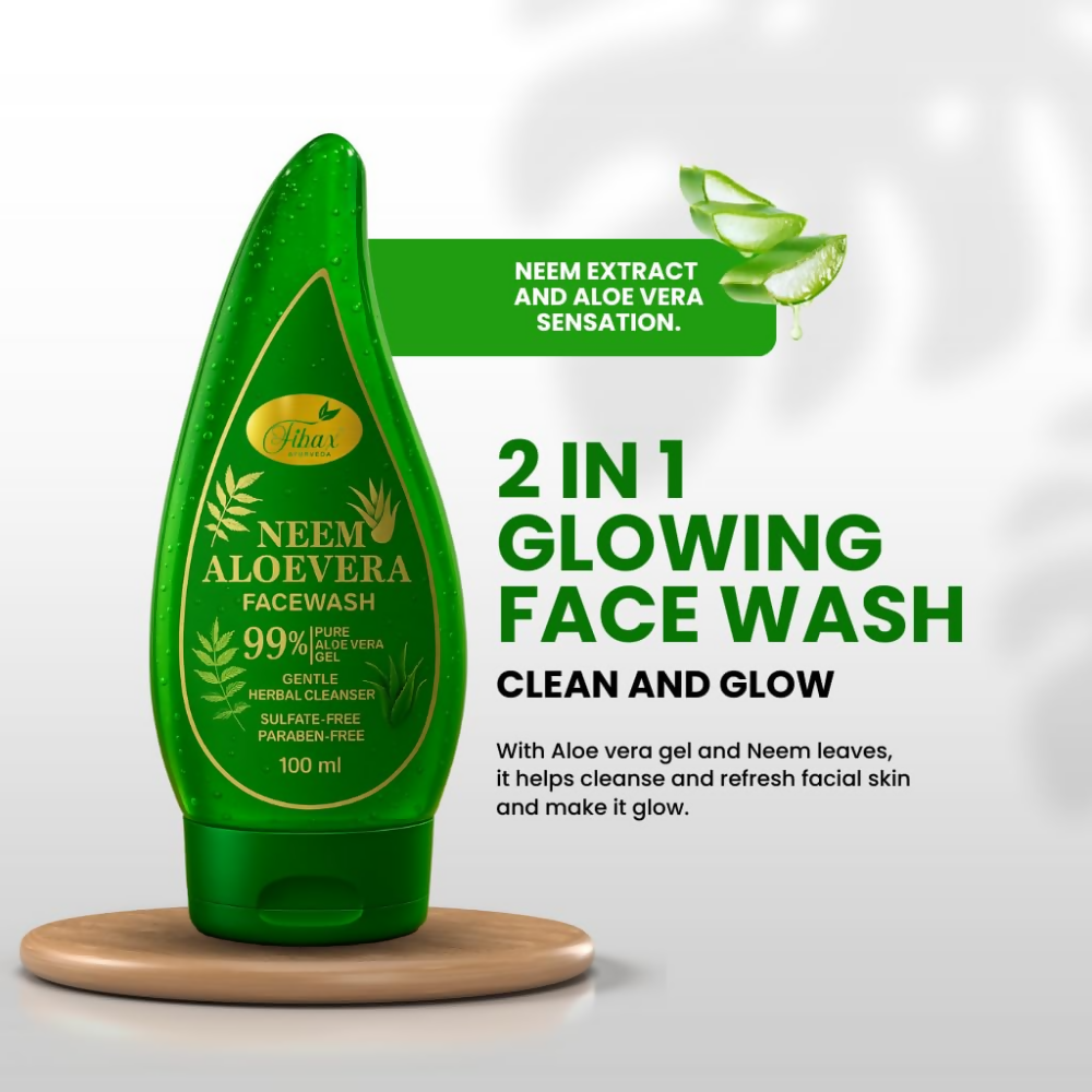 Fibax Ayurveda Herbal Neem & Aloe Vera Face Wash