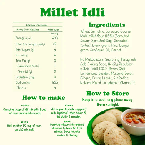 Gladful Ragi Instant Idli Mix and Multi-Millet Idli Mix - Pack of 2