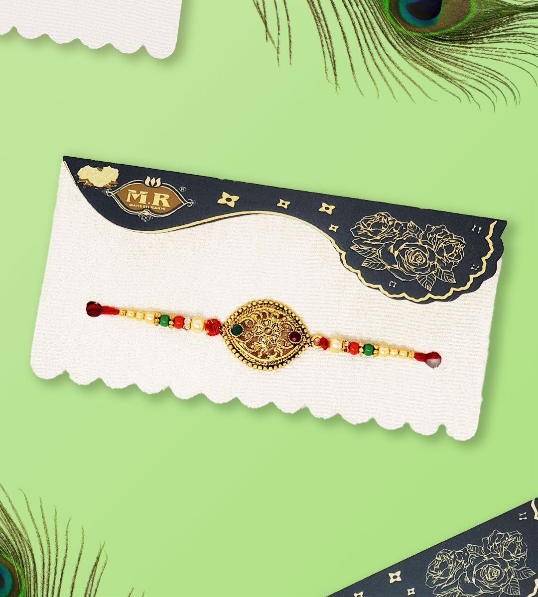 MR Decorative Kundan Rakhi