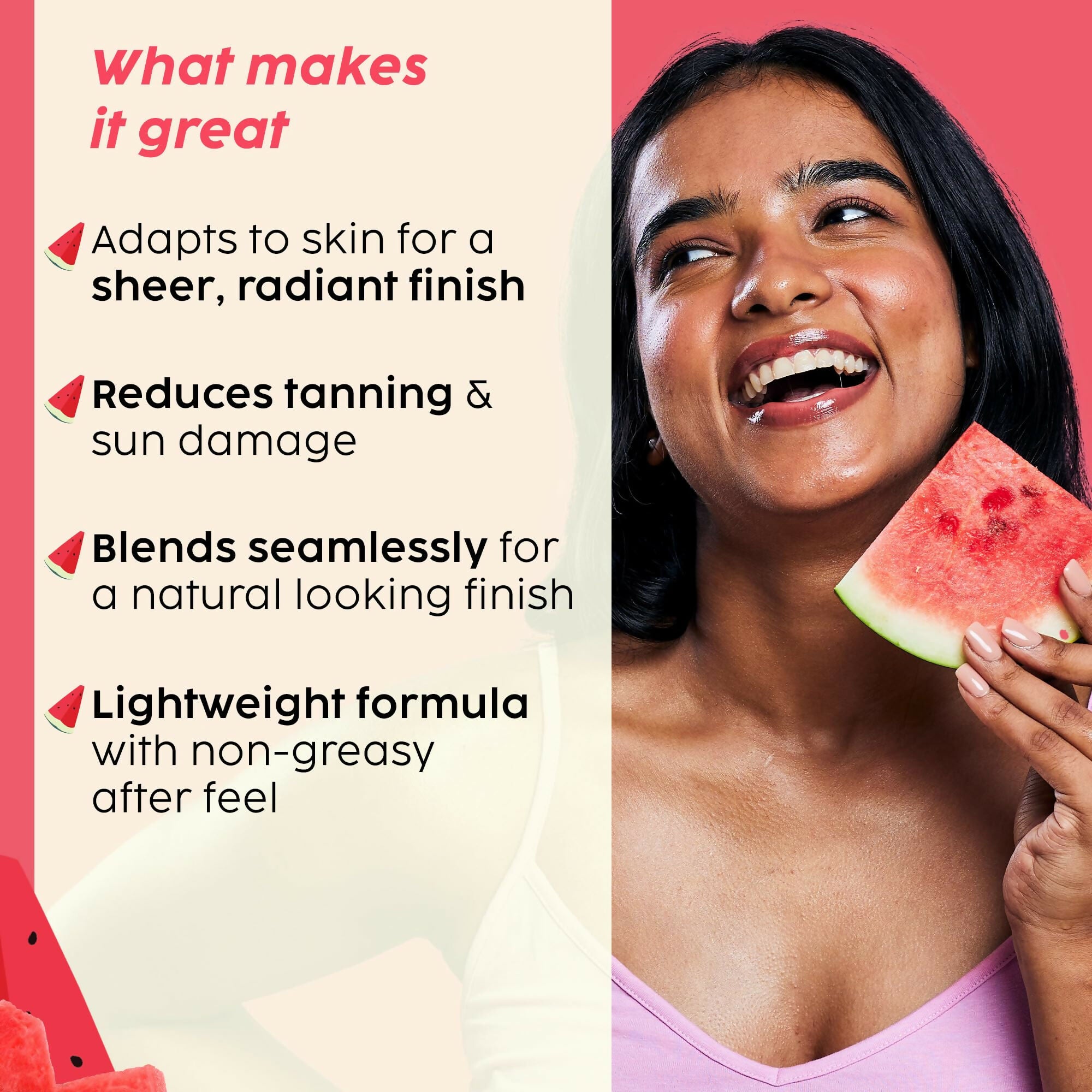 PLIX The Plant Fix Watermelon Tint Twist Color-Adapting Sunscreen For Light Coverage & Instant Glow