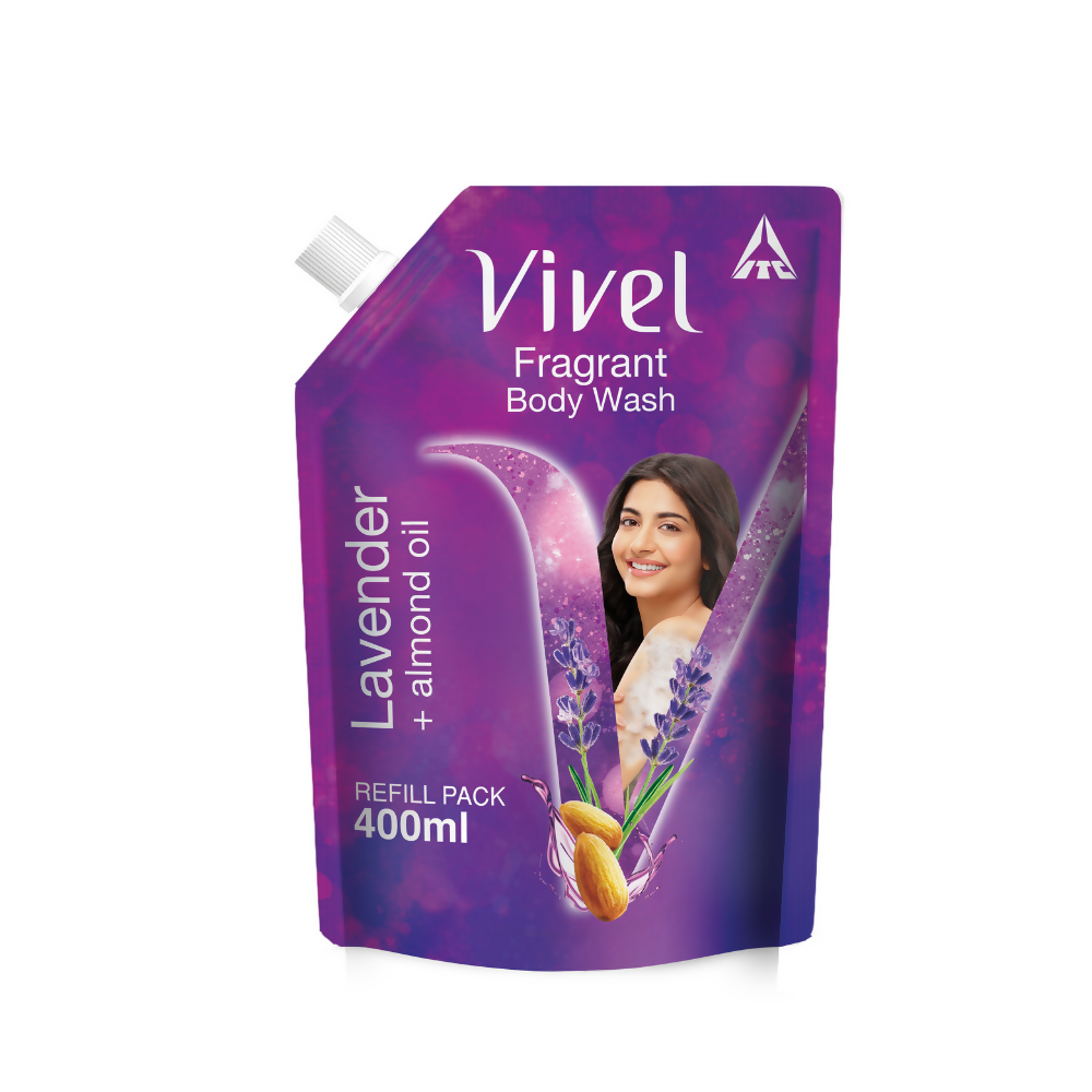 Vivel Fragrant Body Wash Lavender & Almond Oil Moisturizing Shower Gel Supersaver Refill Pack