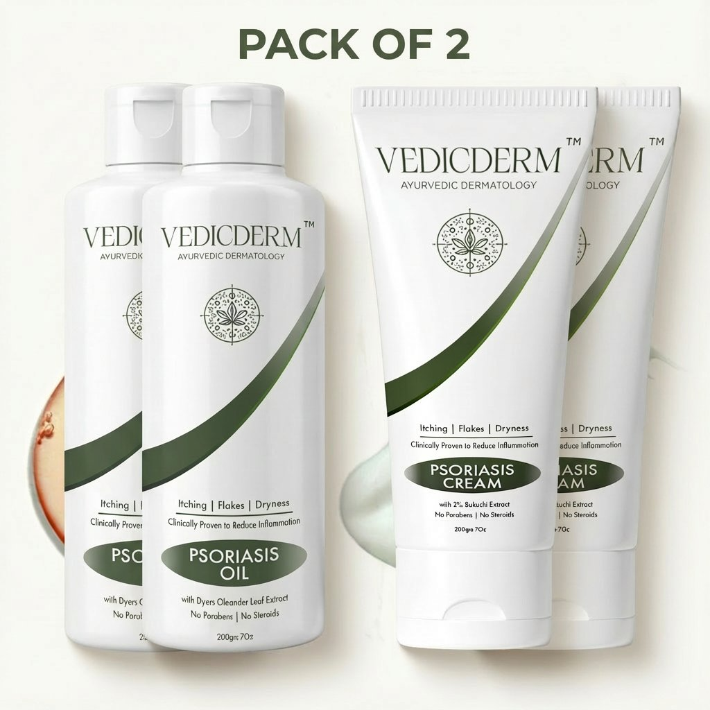 VedicDerm Sensitive Skin Bundle for Psoriasis, Eczema, Atopic Dermatitis