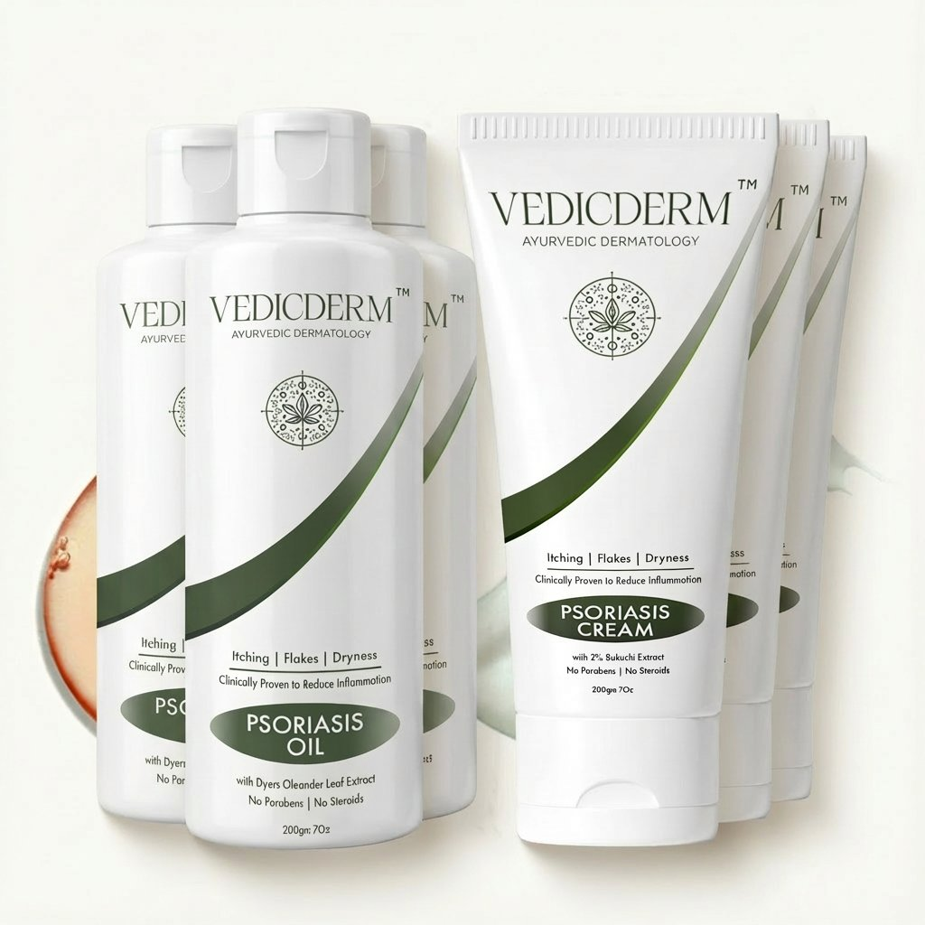 VedicDerm Sensitive Skin Bundle for Psoriasis, Eczema, Atopic Dermatitis