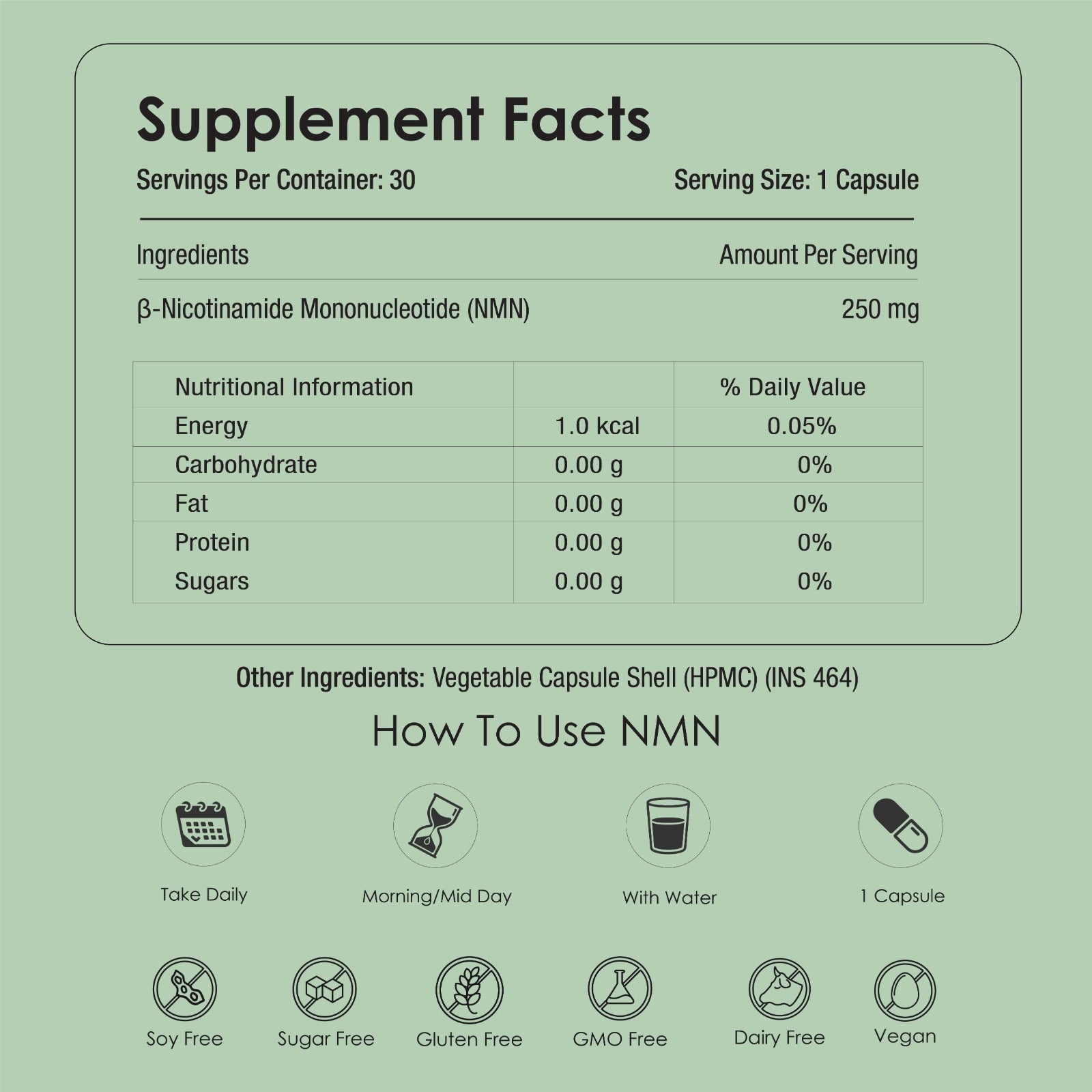 GATACA Pure β-NMN - 250 mg Capsules, Backed by 21 Patents