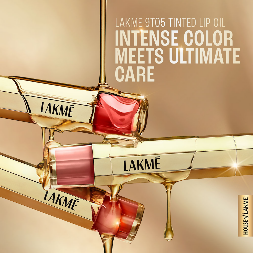 Lakme 9to5 Overtime Shine Tinted Lip Oil - Coral Charm