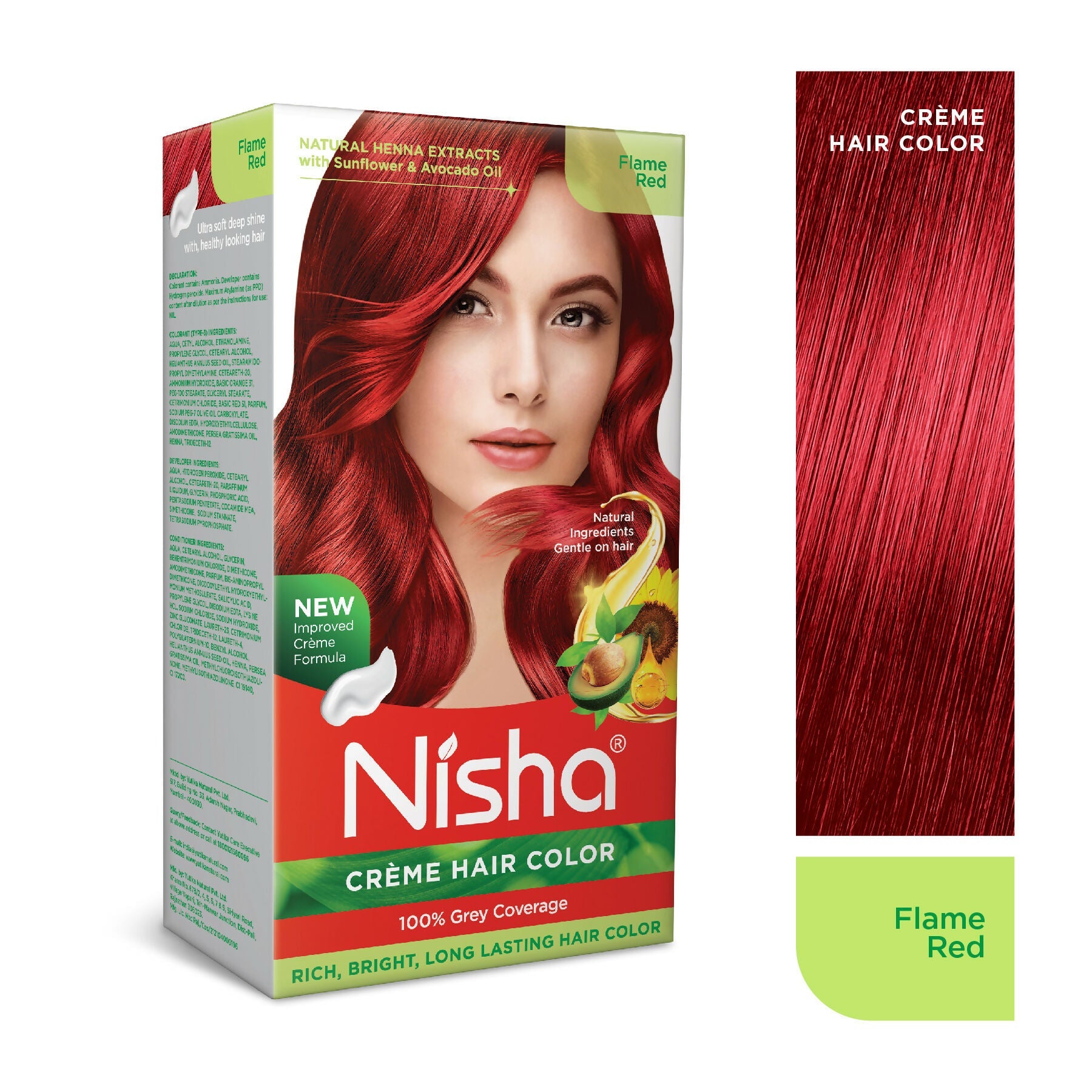 Nisha Creme Hair Color for Women - Flame Red