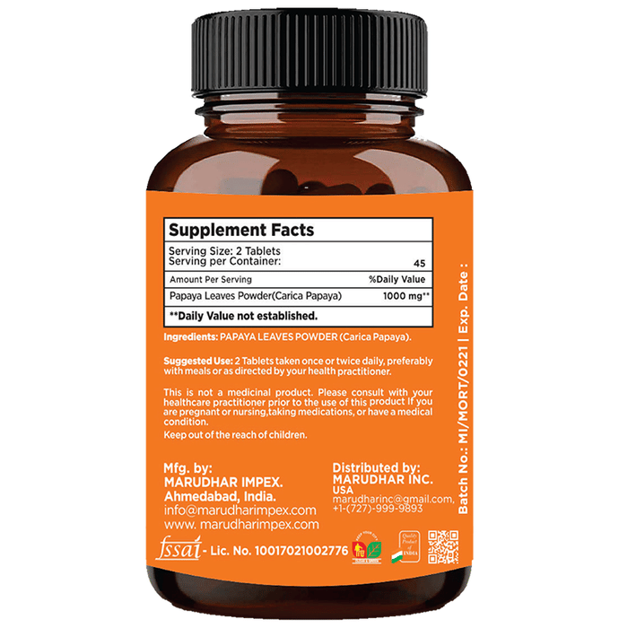Minature Papaya Leaf Tablets