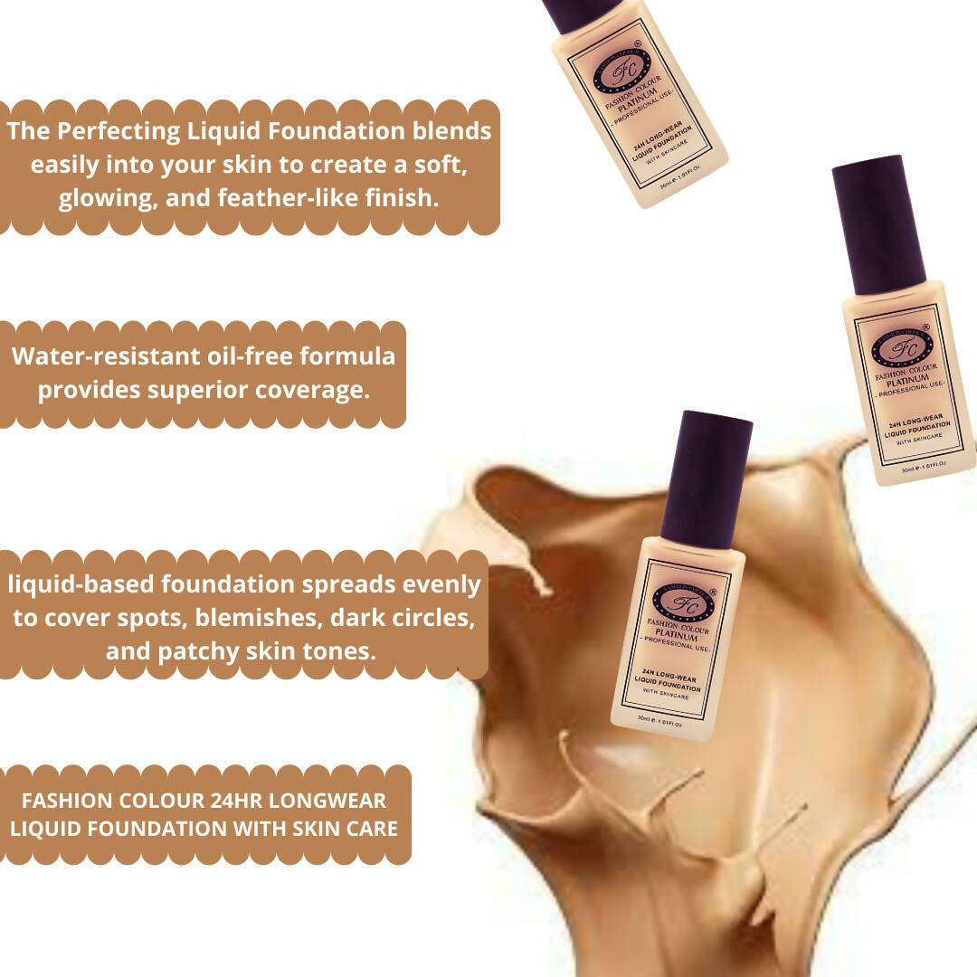 Fashion Colour 24HR Long Wear Liquid Foundation-Amber (Dark Yellow)