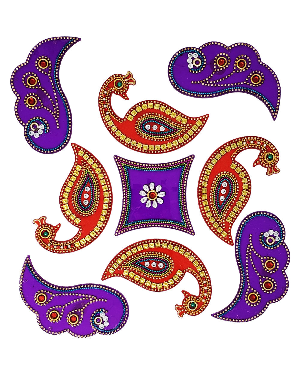 Peacock Rangoli Design (artificial Rangoli reusable)