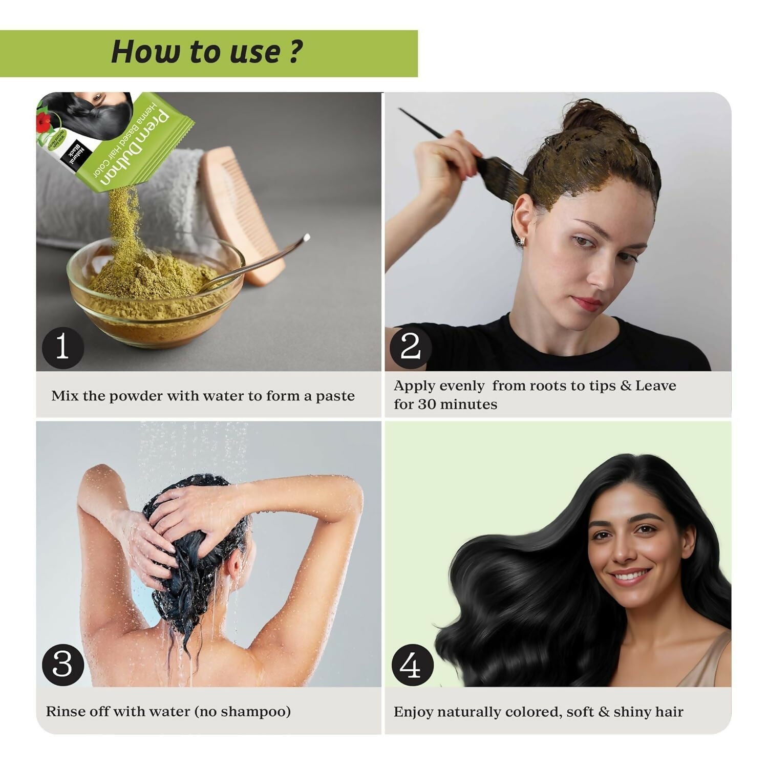 Prem Dulhan Natural Black Henna Based Hair Color