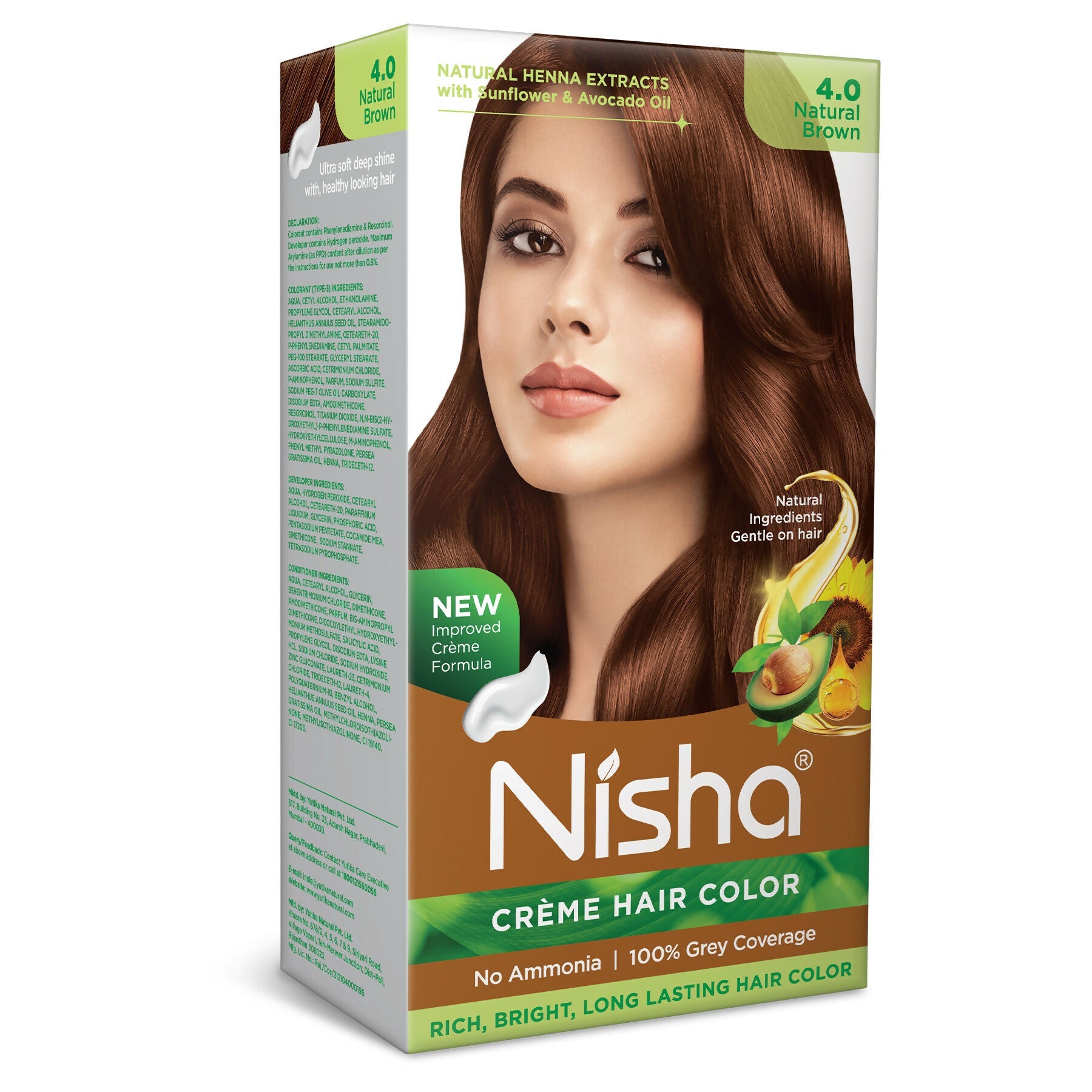Nisha Creme Hair Color for Women - Natural Brown