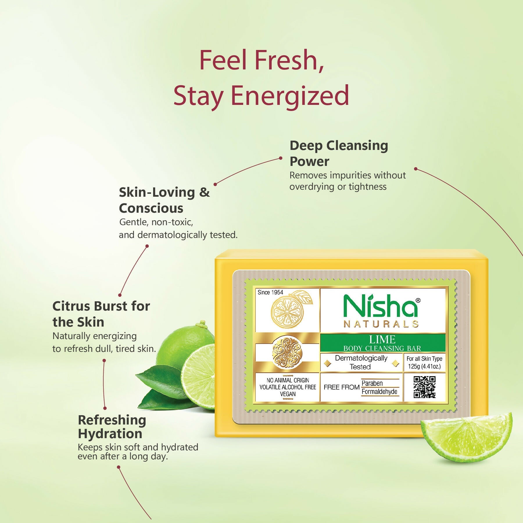 Nisha Lime Body Cleansing Soap Bar
