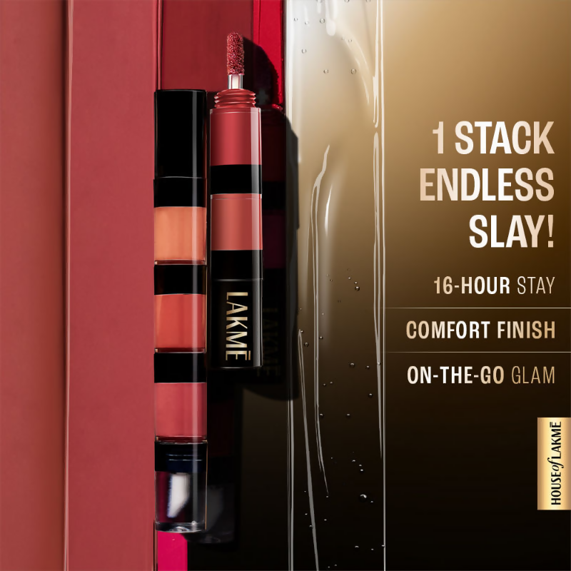 Lakme Ultimate Glam 4 In 1 Lip Stack - Pink Vibe Only