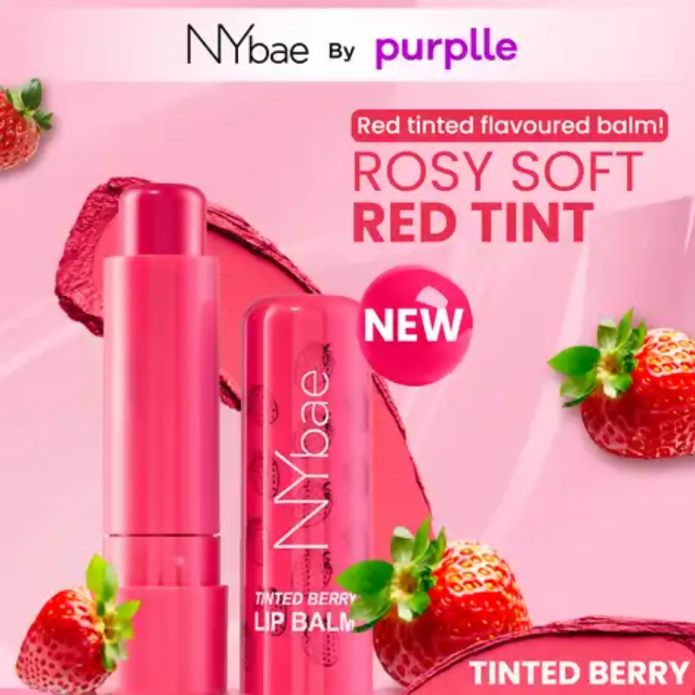 NY Bae Tinted Berry Lip Balm - Soft, Plump & Natural Red Tint