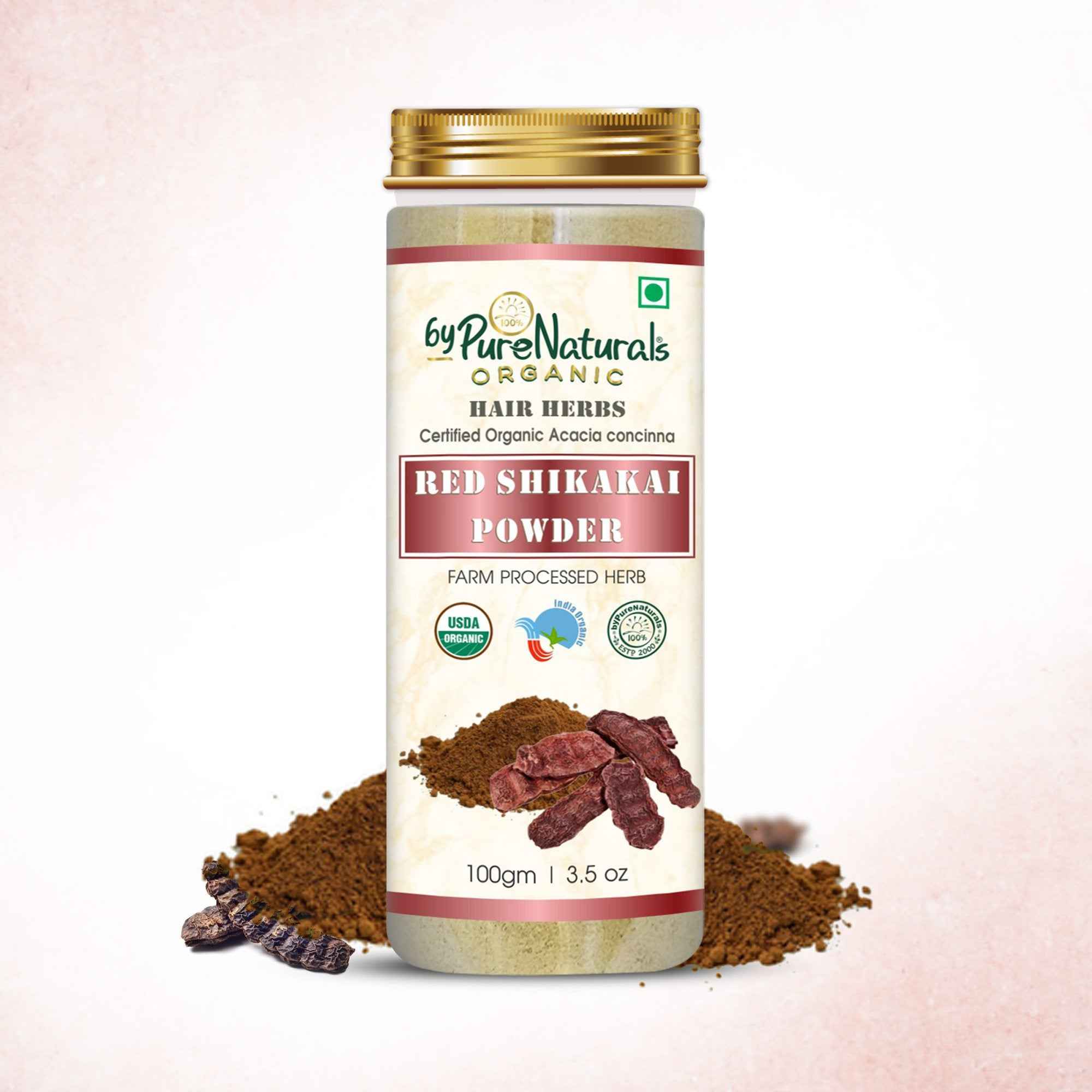 byPureNaturals Organic Red Shikakai Powder