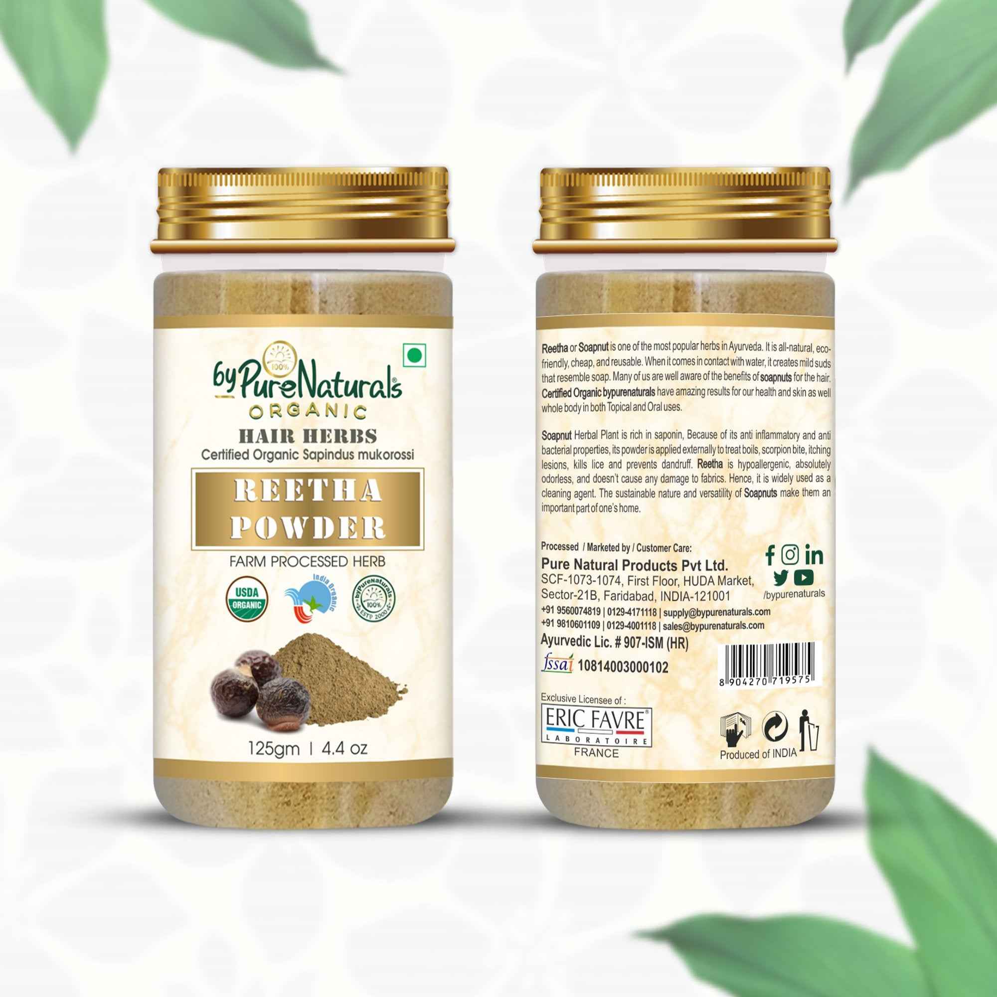 byPureNaturals Organic Reetha Powder