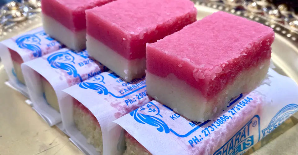 Pink Coconut Barfi Bharat Sweets