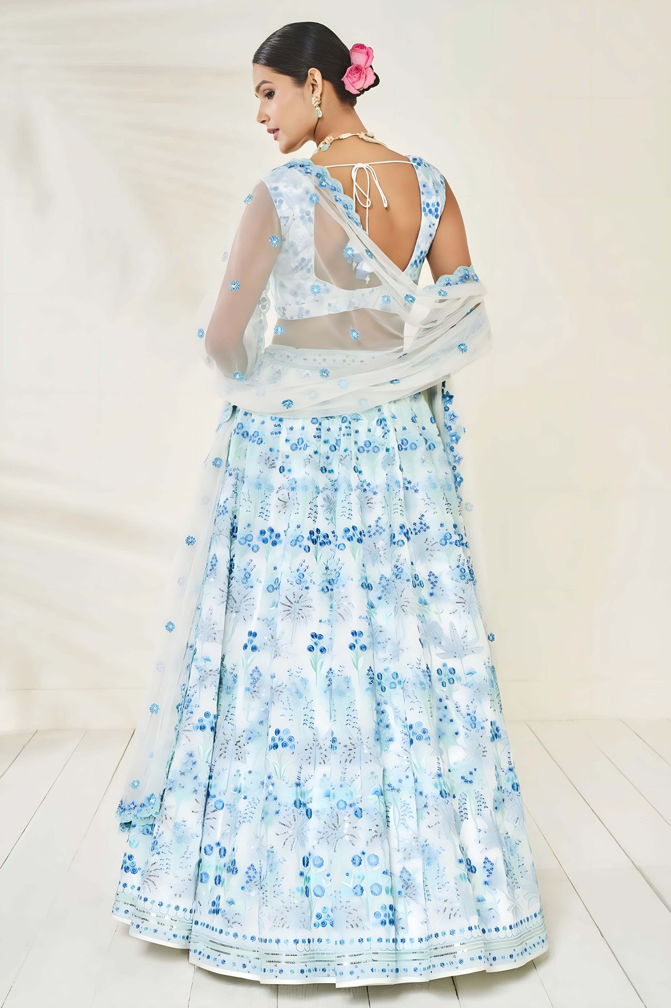 Aastha fashion off white Lehenga Choli with faux georgette blouse fabric