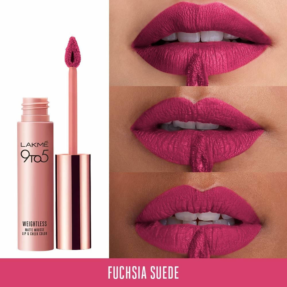 Lakme 9 To 5 Weightless Mousse Lip & Cheek Color - Fuchsia Sude