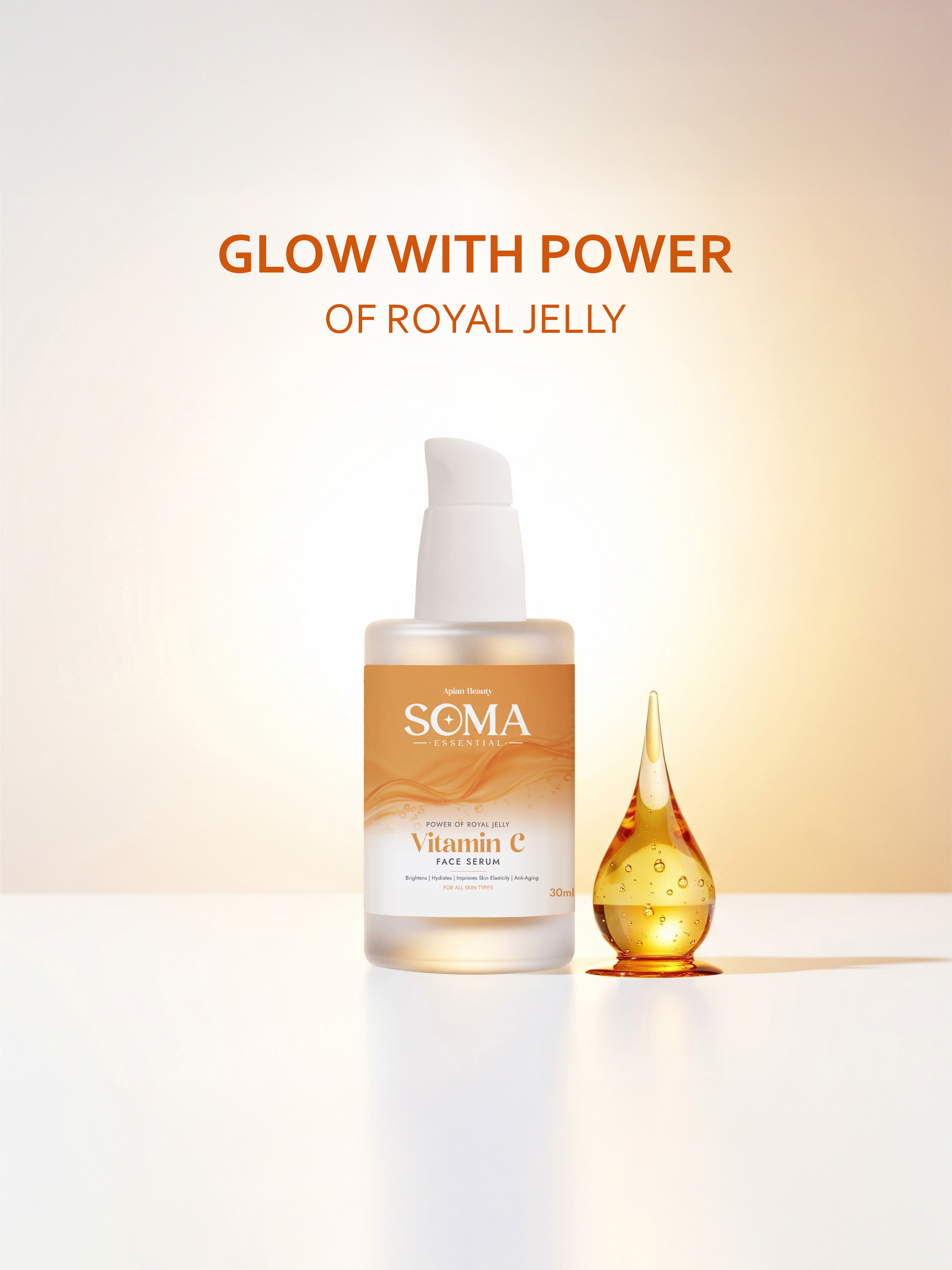 Soma Essential Royal Jelly Protein Glow Vitamin C Serum For Dull, Uneven & Tired Skin