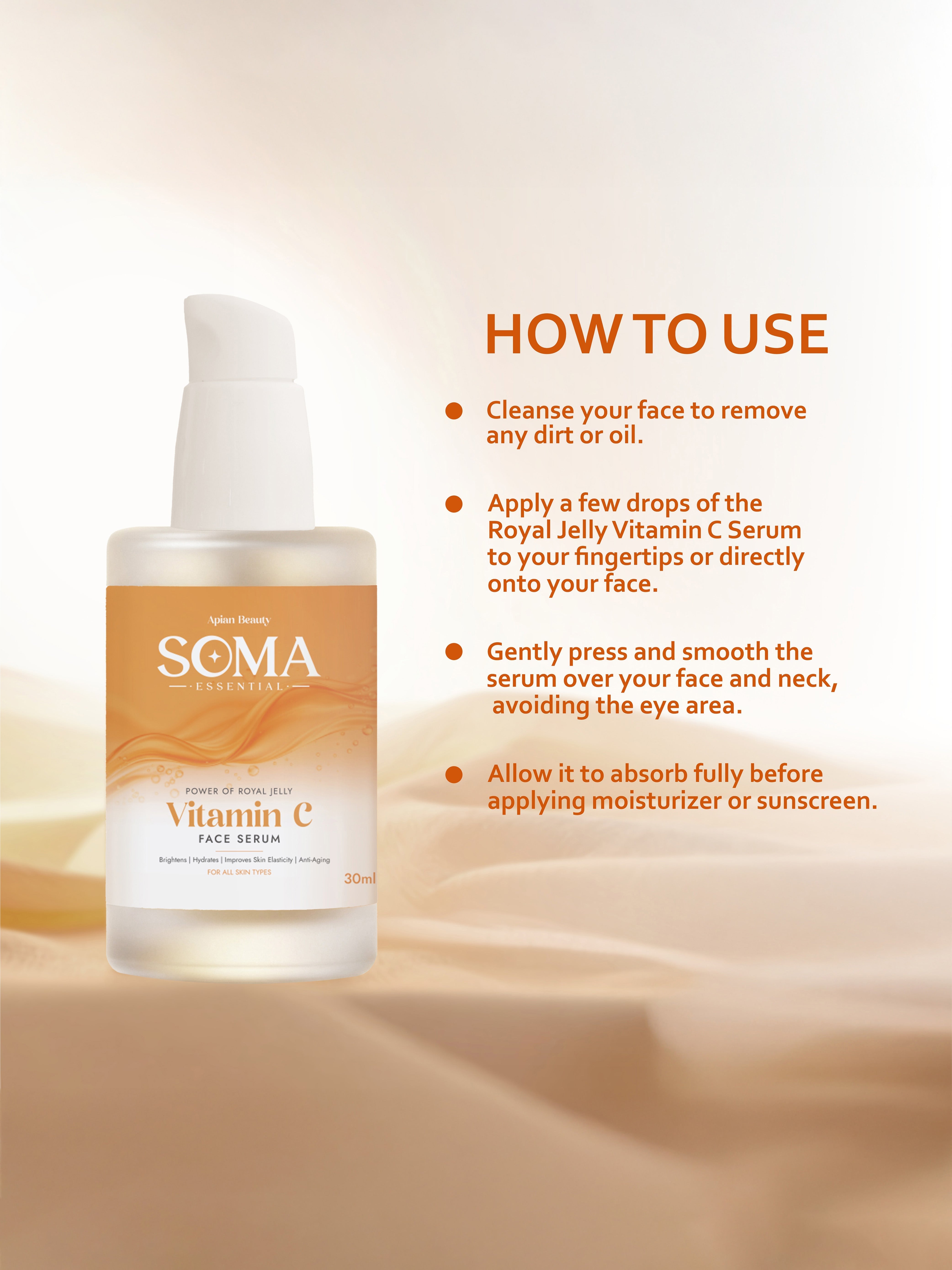 Soma Essential Royal Jelly Protein Glow Vitamin C Serum For Dull, Uneven & Tired Skin