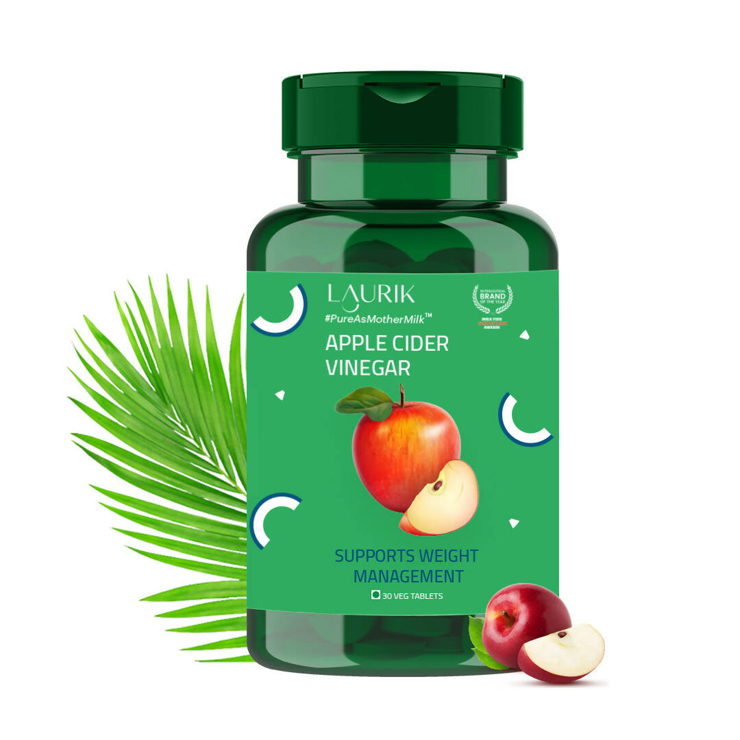 Laurik Organics Apple Cider Vinegar 500Mg Supplement Tablets For Weight Loss, Boost Energy