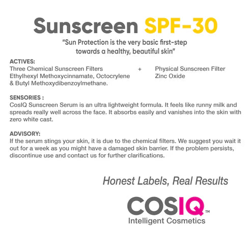 COSIQ SPF 30 Sunscreen Serum, 100ml