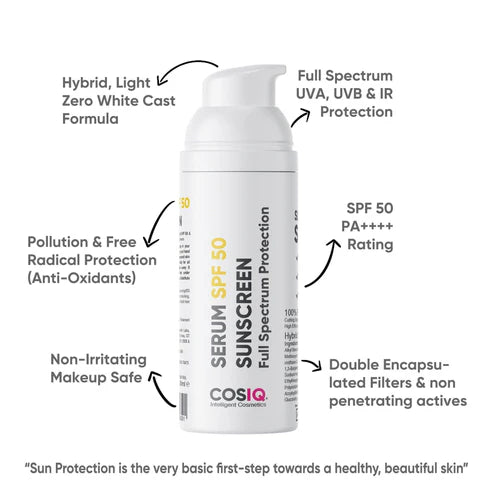 COSIQ SPF 50 Sunscreen Serum, 30ml